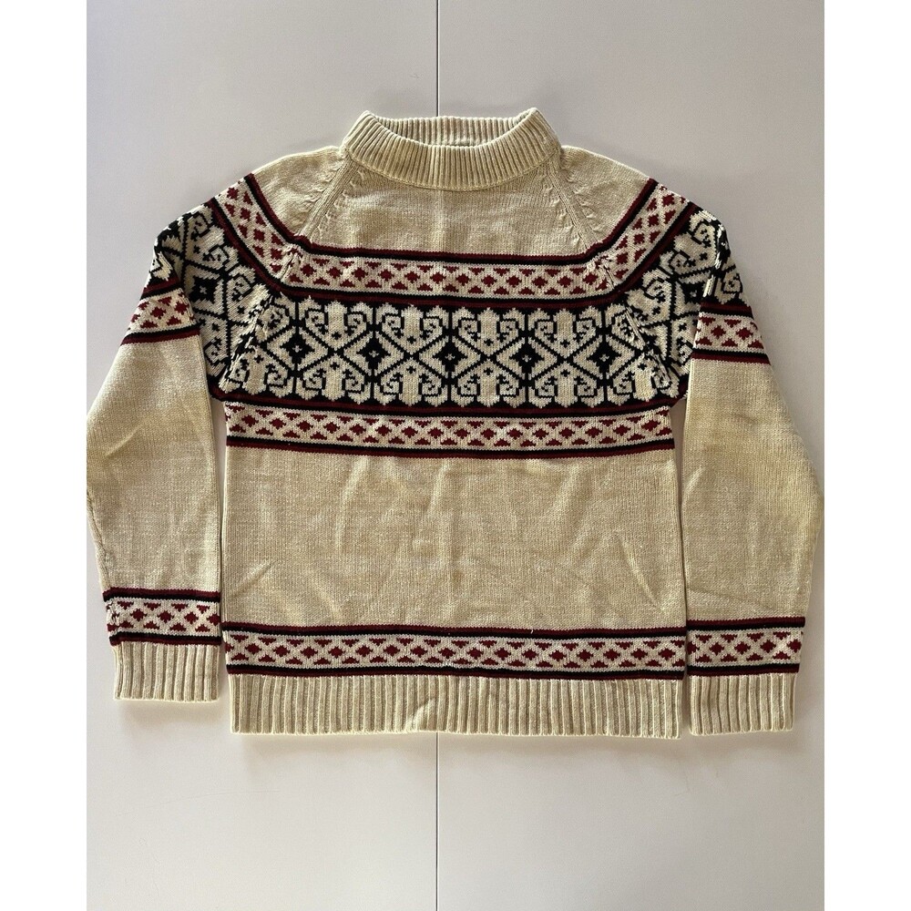 Vintage 70’s Medium Kingsport Fair Isle Nordic Mock Neck Sweater